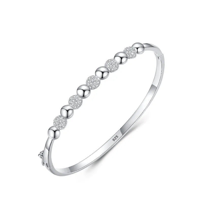 925er Silber Damenarmband – Romantisches Design mit Zirkonringen